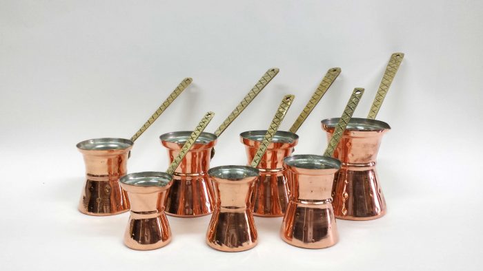L1001X Copper coffee pot hammered