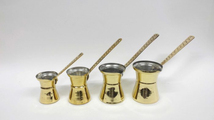 L1001M Brass coffee pot hammered